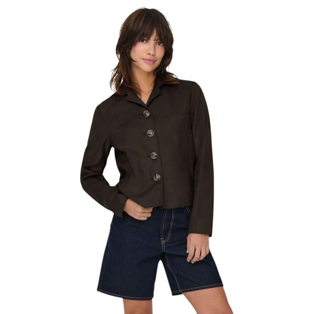Jacqueline De Yong Brown Polyester Full-Length Women's Jacket